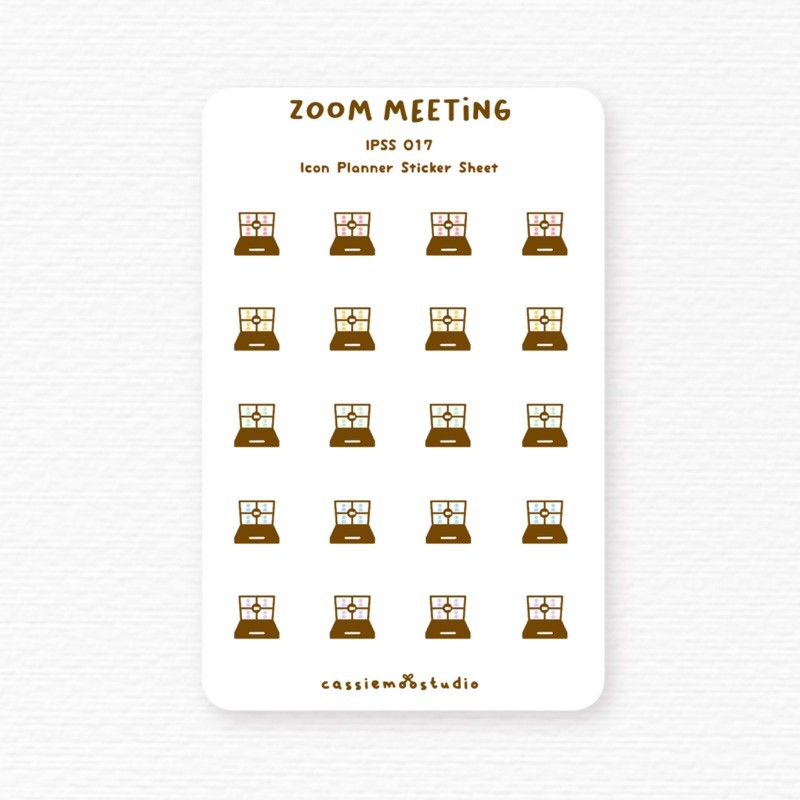Zoom Meeting - Waterproof Bujo / Icon Planner Sticker Sheet IPSS017 ...