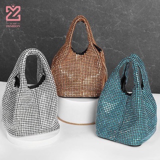 Chain mesh rhinestone pouch hot sale