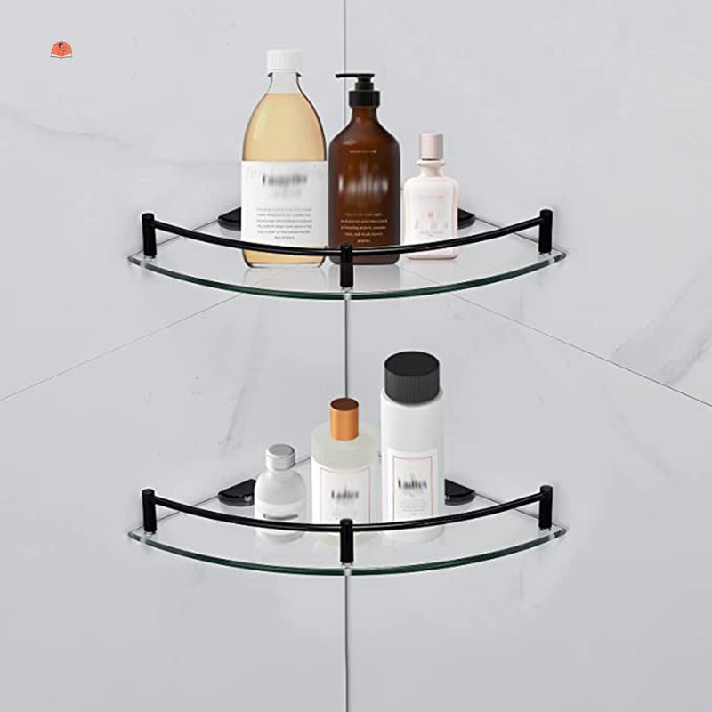 Bathroom Shees, Bathroom Glass Corner Shelf Wall Mounted ,Tempered ...
