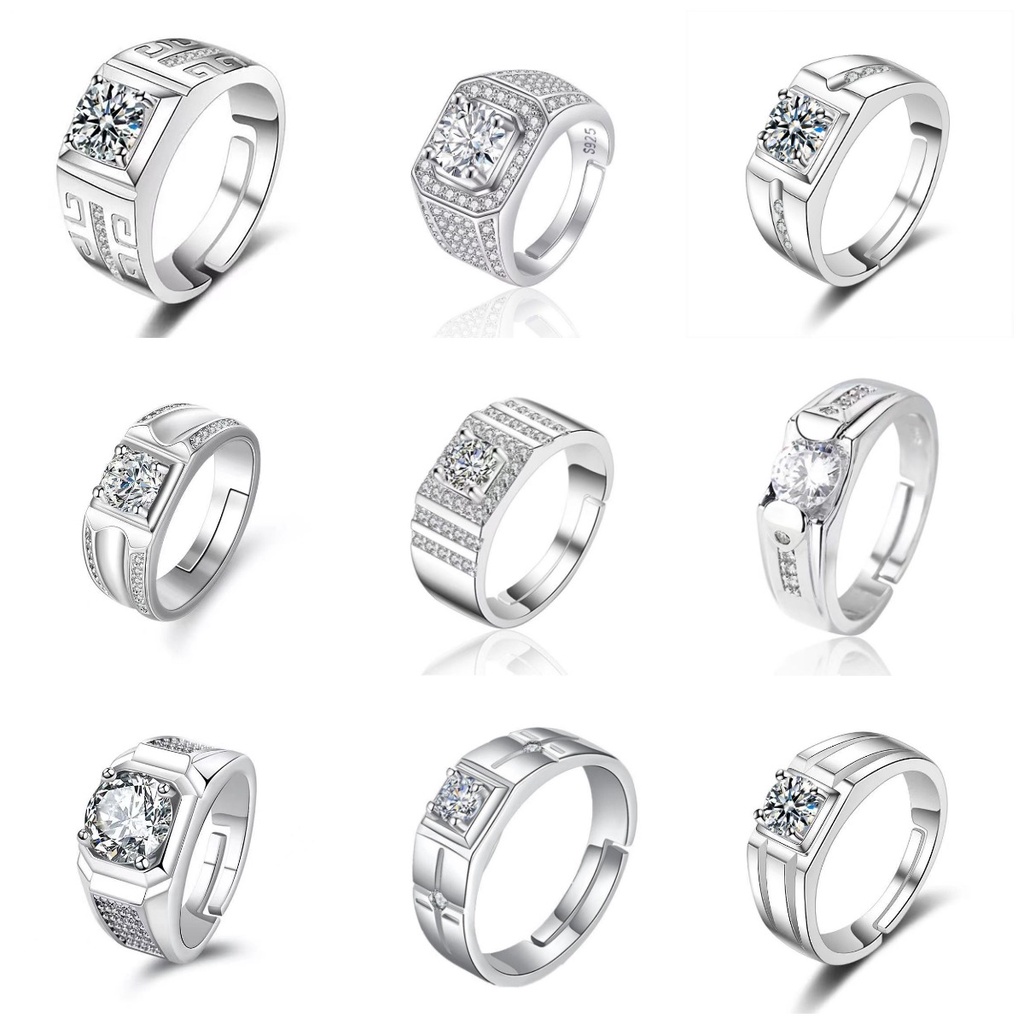 925 Silver Plated Moissanite Ring Platinum Plated One Carat Diamond