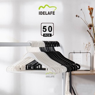 50pcs Adult Plastic Hangers With Anti-slip Coating For Household Use,  Clothes Drying & Organizing