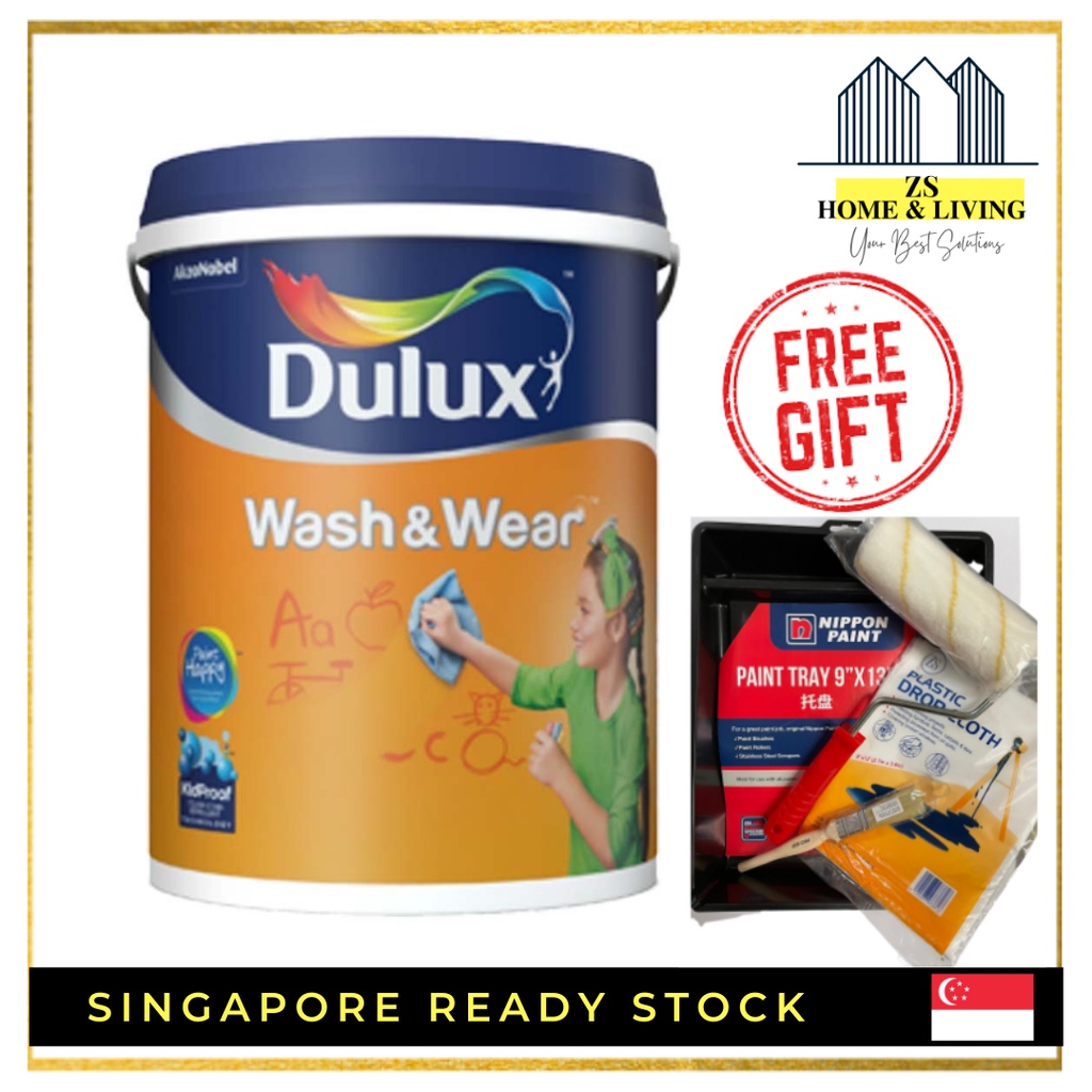 Dulux ICI Wash & Wear Washable Paint Low Odour Paint Easywash Shopee