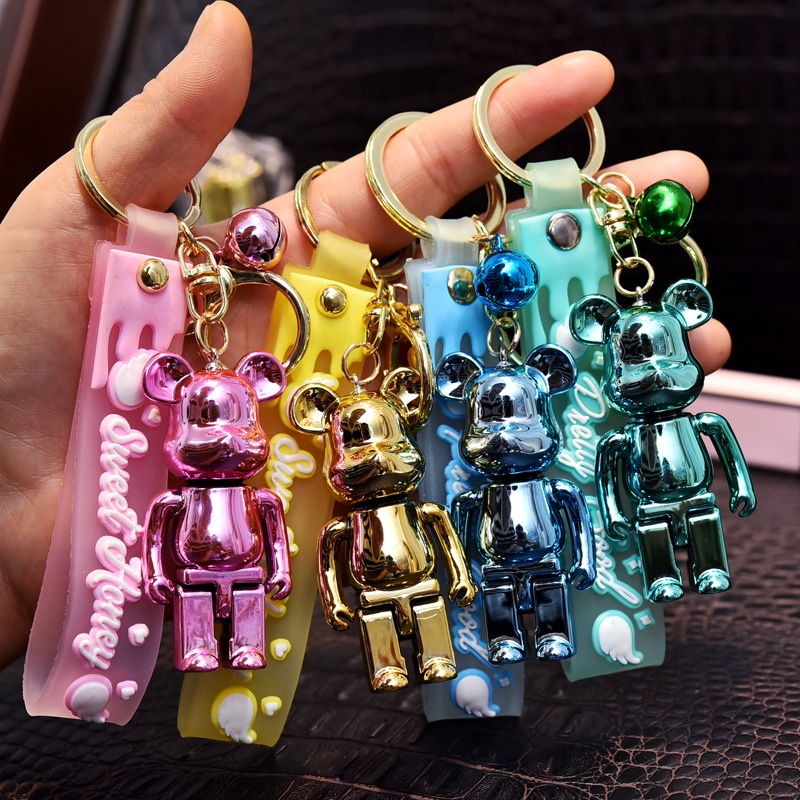 Colorful Cartoon Bearbrick Keychain Bag Pendant Birthday Present Motor ...