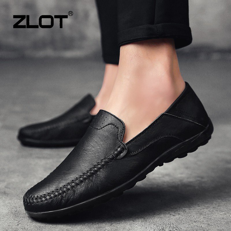 Mens leather casual loafers sale