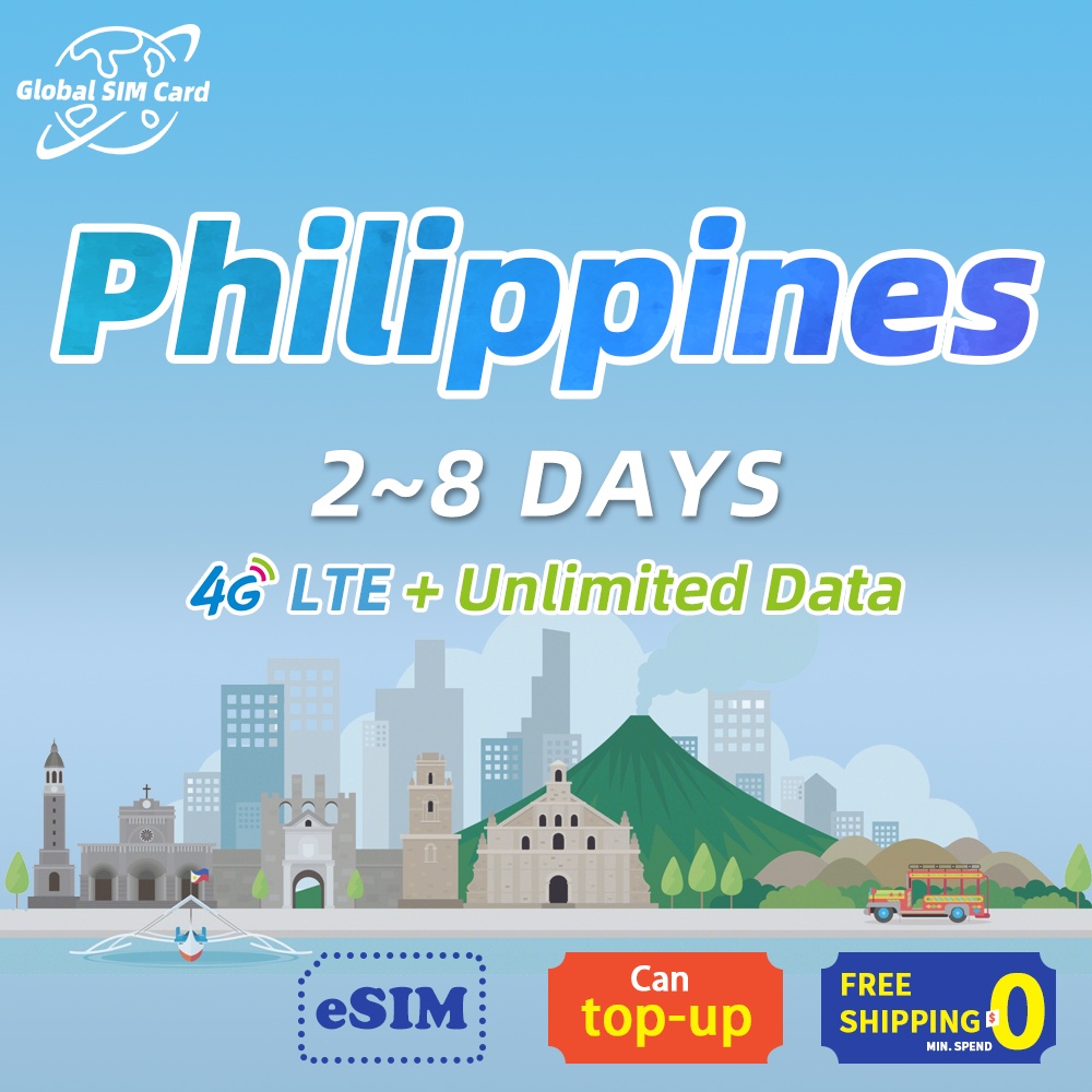 Philippines SIM card 315 Days 4G High Speed unlimited data Support