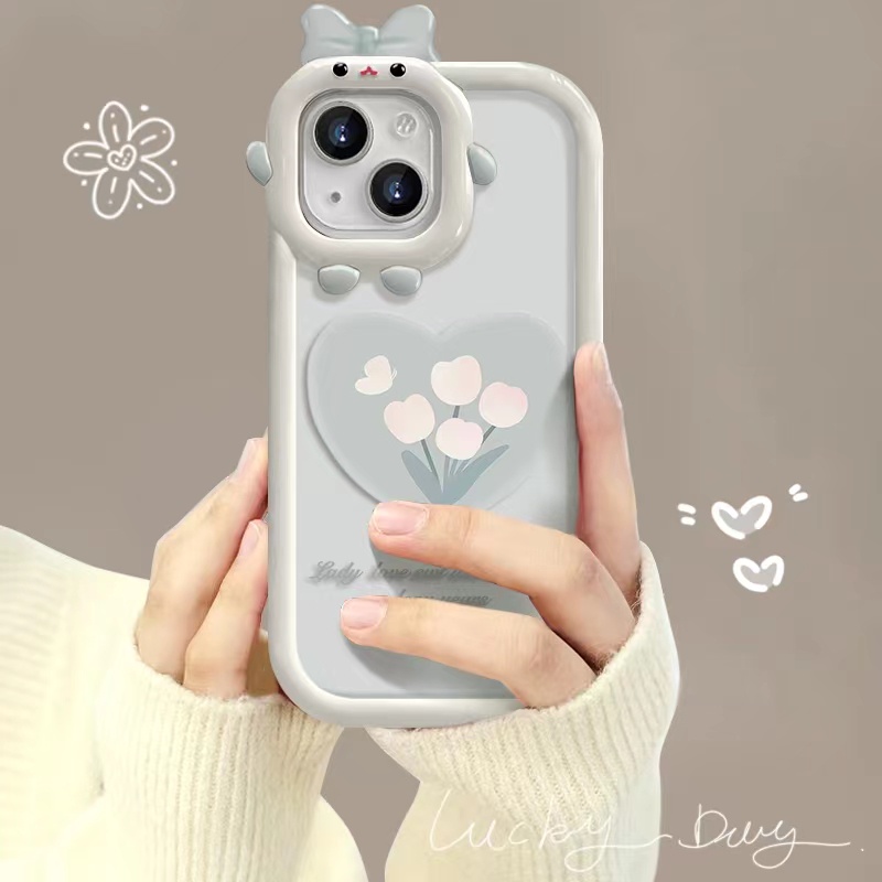 Love Tulip Suitable For iPhone 14 14pro 14max 14prm 13 13pro 13prm 13 12 11 Pro Max XR X XS 6 7 8 Plus TPU Four-Corner Shockproof Phone Protective Cases