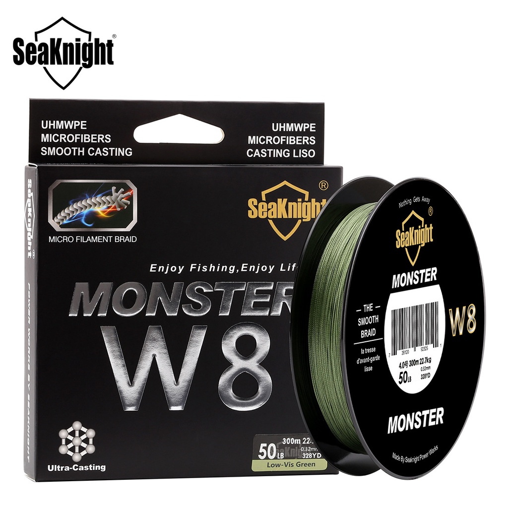 SeaKnight Monster/Manster W8 150M/300M/500M 8 Strands Fishing Multifilament  PE Line Braided 15lb 20lb 30lb 40lb 50lb