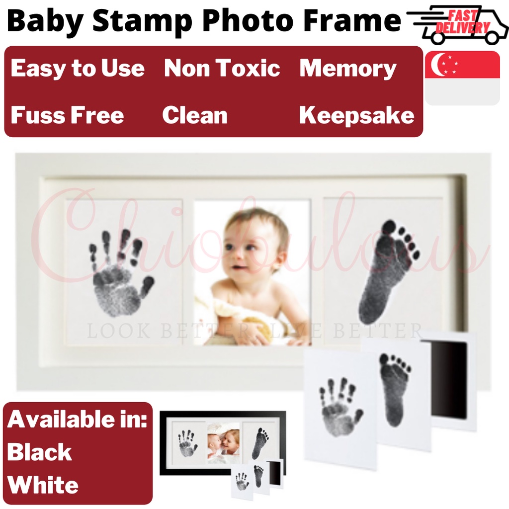 Baby Handprint Footprint Photo Frame No Ink Pad Inkless Infant Print