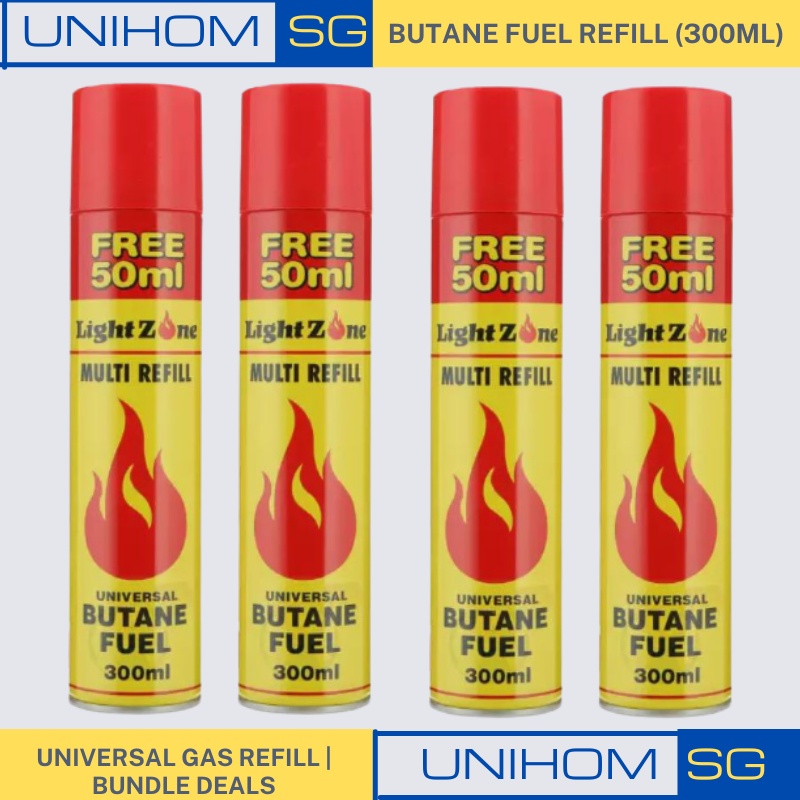 Neon 11X Refined Butane Gas Fuel – 4 Pack Of 300mL Cans With Universal Tip