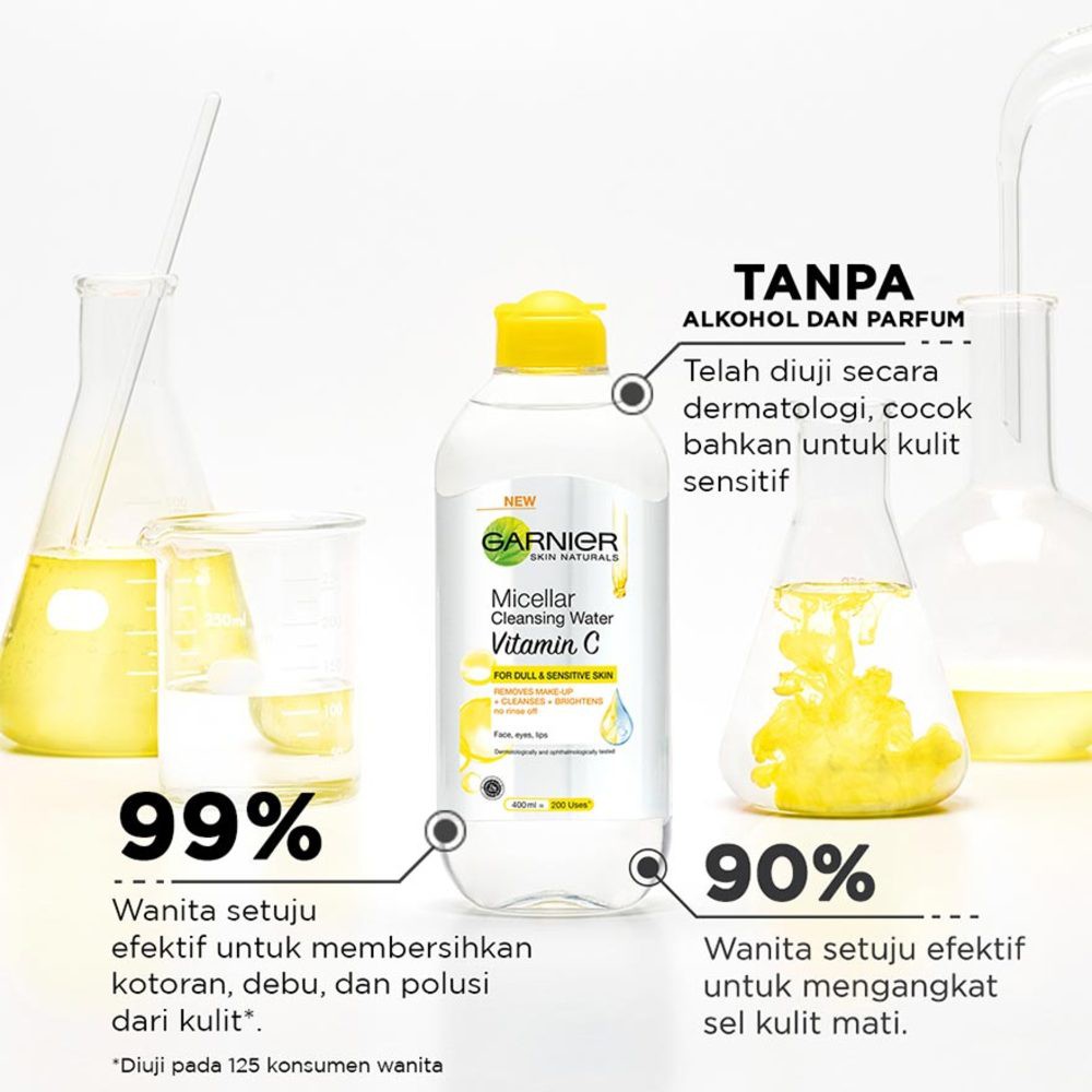 Garnier Micellar Water Vitamin C Brightening 400ml - Cleansing Water - Gambar 2