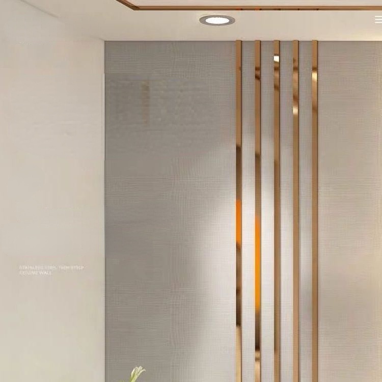 Black Titanium Stainless Steel Decorative Flat Strip Background Frame One-Line Closing Ceiling Edge Covered Metal Line/Stainless Steel Flat Decorative Lines Background Edge Strips