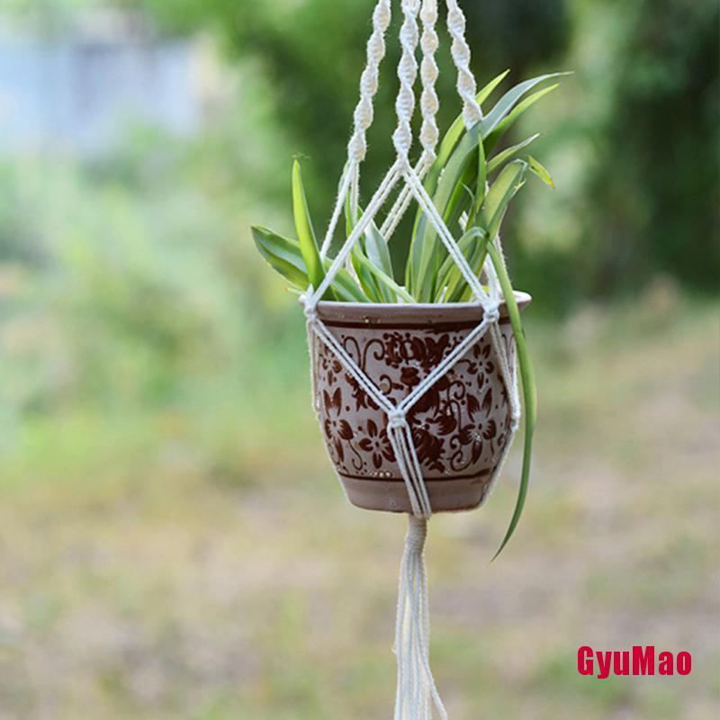 Mkouo Macrame Plant Hangers Indoor Hanging Planter Basket with Wood