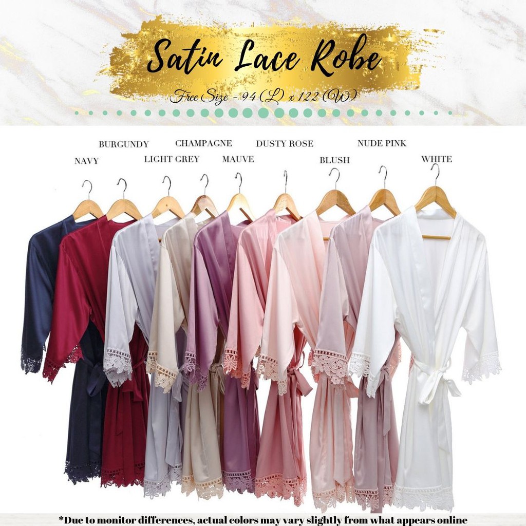 Personalized Monogram Bride Robe Satin Robe for Wedding Bridesmaid ...