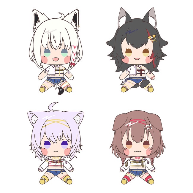 Hololive x TAITO MOCHIDOLL stuffed toy Shirakami Fubuki Ookami Mio