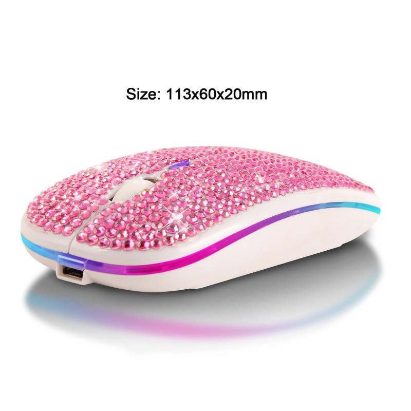 Psy Rhinestone Crystal Rechargeable Wireless Dual Mode 2in1 Blue-tooth ...