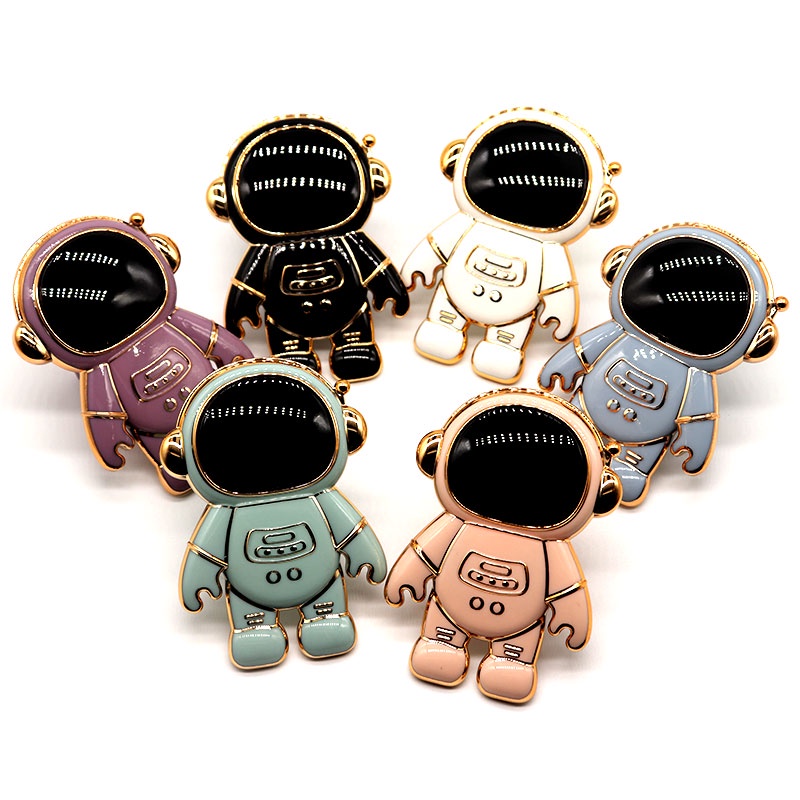 [Ready Stock Supply Factory Wholesale] Mobile Phone Ring Holder Foldable Spaceman Bracket Astronaut Case Buckle Ultra-Thin Strong Sticker Lazy Gift Support Suitable For Apple Samsung