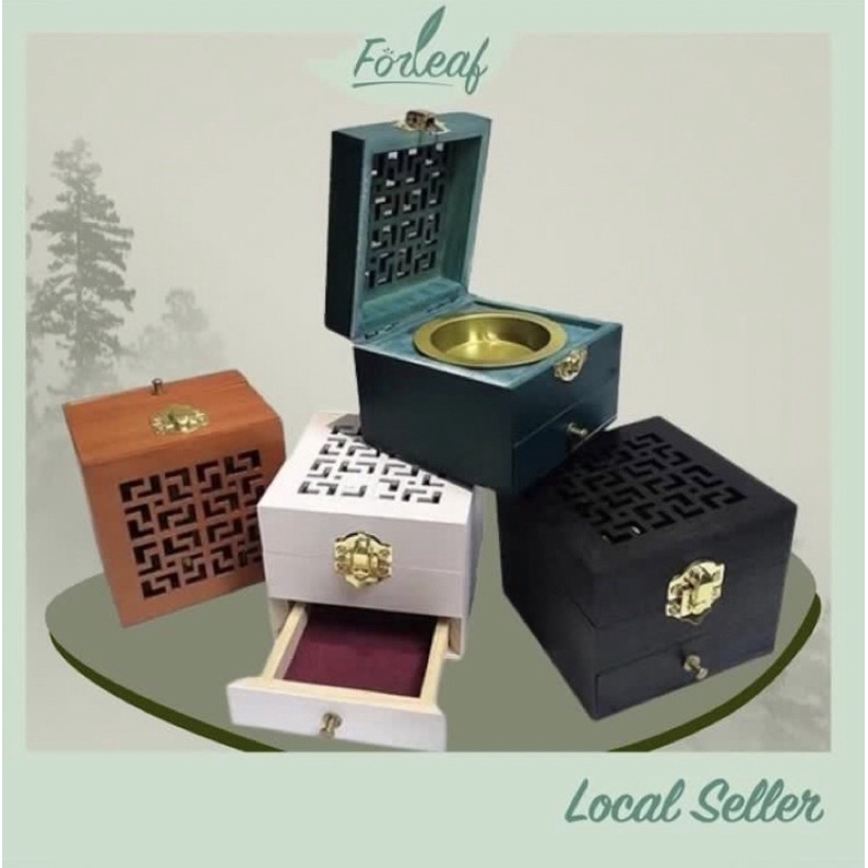 Forleaf Wood Diffuser Bakhoor Bukhoor Burner Incense Sleep Aid Stress ...