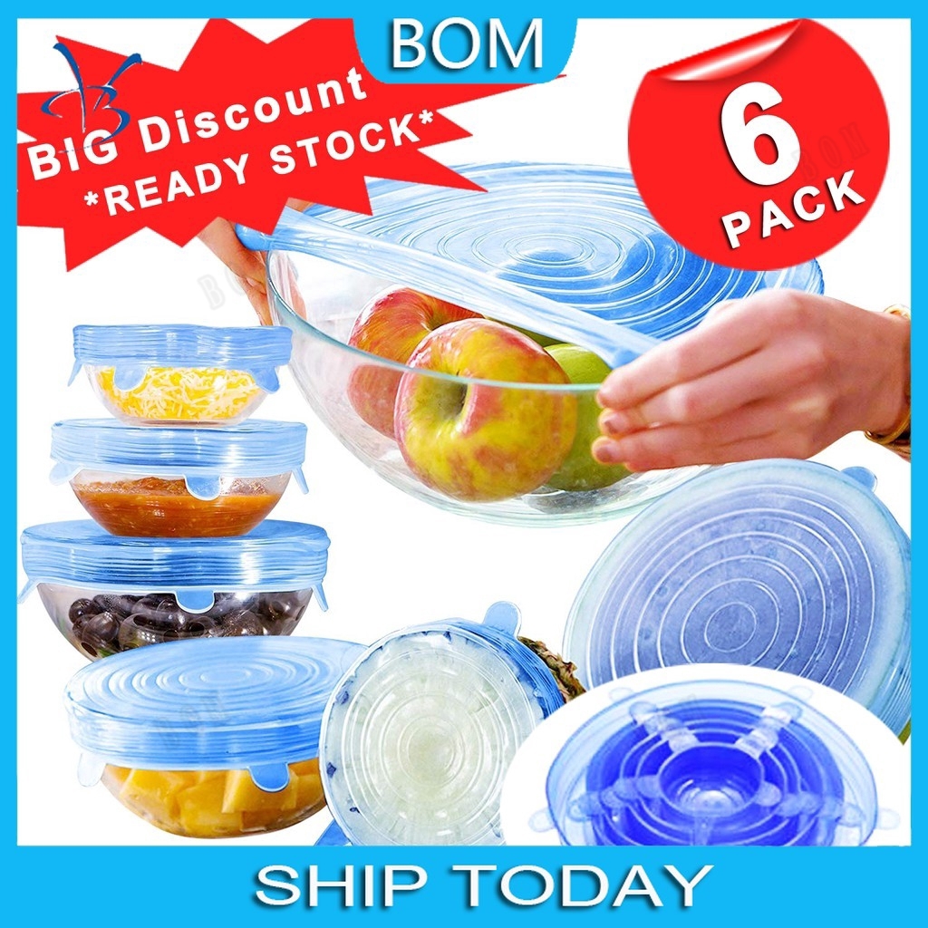 Fridja 100 Pack Reusable Elastic Bowl Covers With Stretch PE Plastic Food Storage Cover Plate Wrap Leftovers Meal Prep