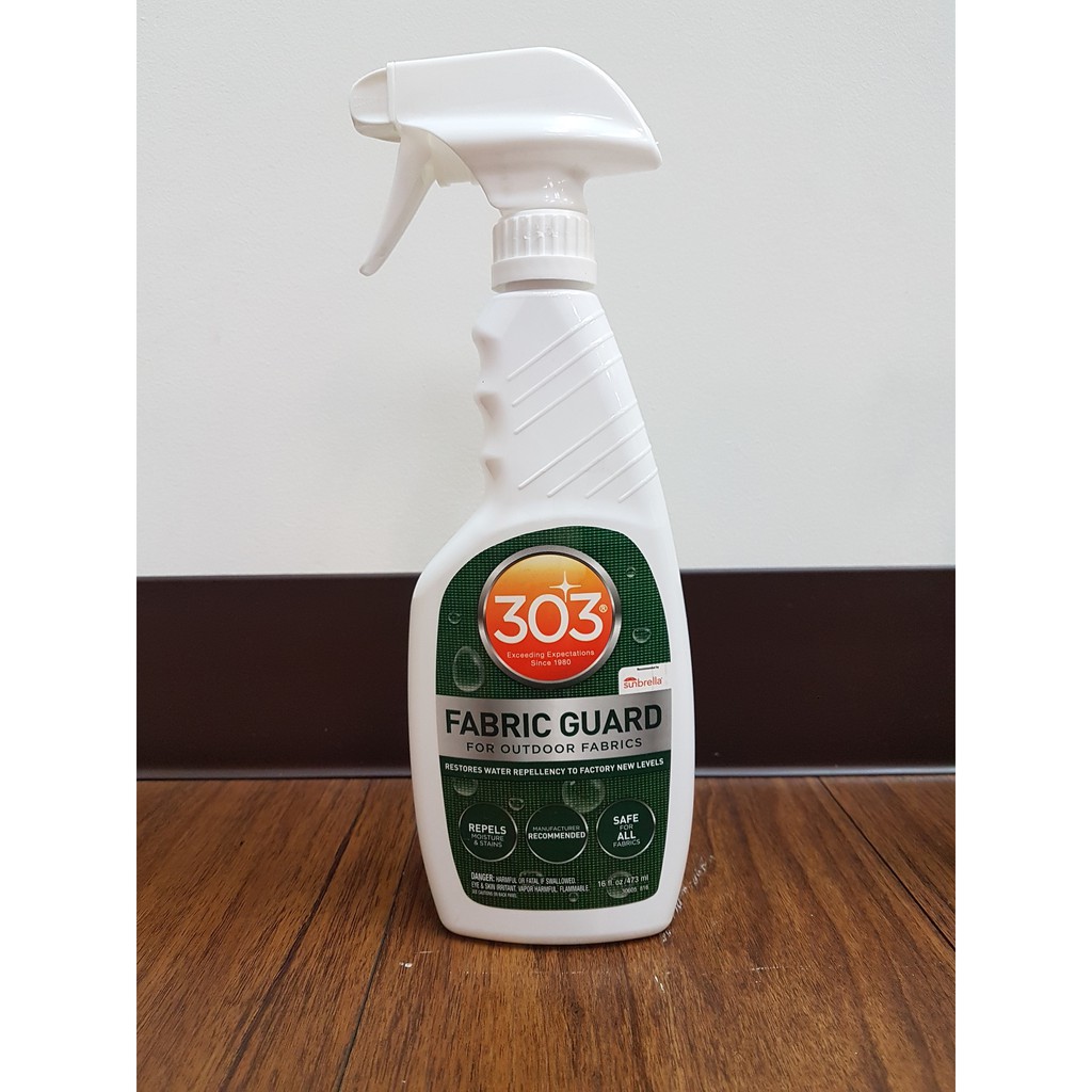 303 Fabric Guard, When applied to clean and dry fabrics, 303 Fabric Guard  restores lost water and stain repellency to straight-from-the-factory  levels. Learn more