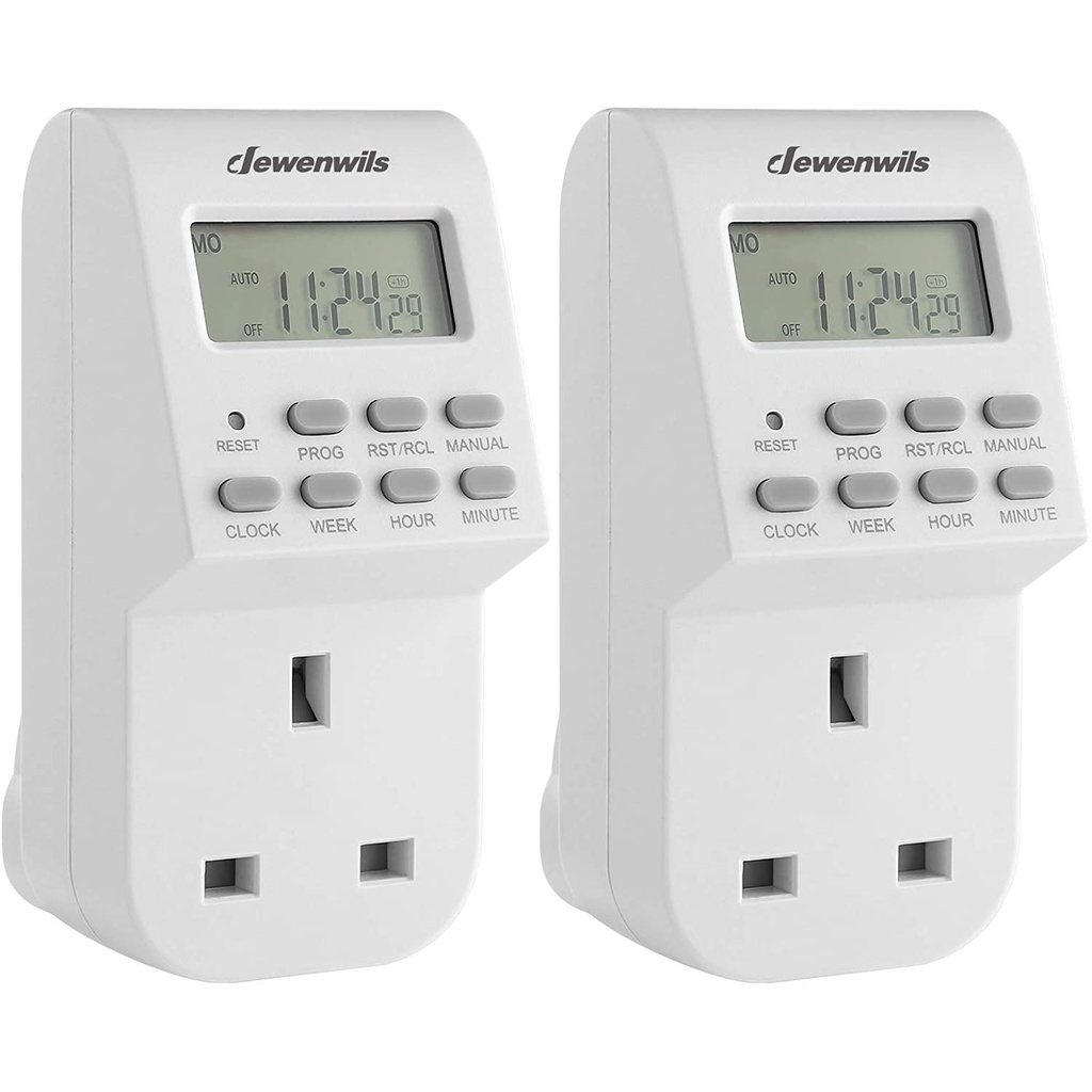 Dewenwils digital lamp timer socket plug 20 on off weekly settings