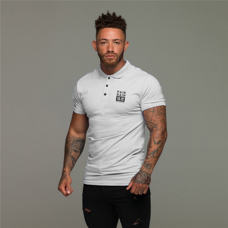 Muscleguys Cotton Polo Shirt Men Formal Brand Shirts For Man Short Sleeve Summer Fashion Clothing Gym Fitness Mens jerseys Polos