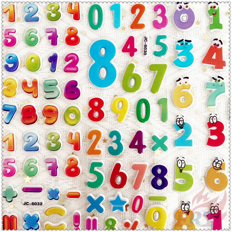 5Sheets Numbers Q-1 DIY Rewards Sticker 3D Puffy Bubble Stickers ...