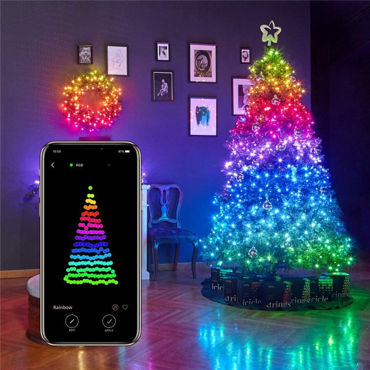 USB Christmas Tree Led String Lights with Smart Bluetooth App Remote ...