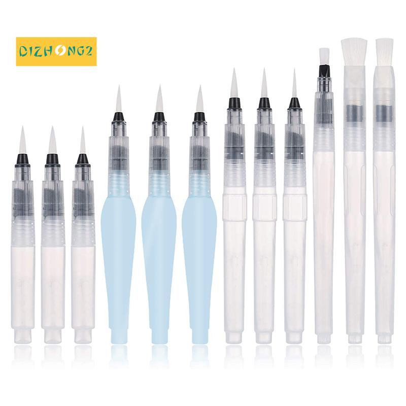 Water Color Brush Pen Set 12 Pcs Water Paint Brushes Refillable Watercolor Brush  Pens Compatible With Student