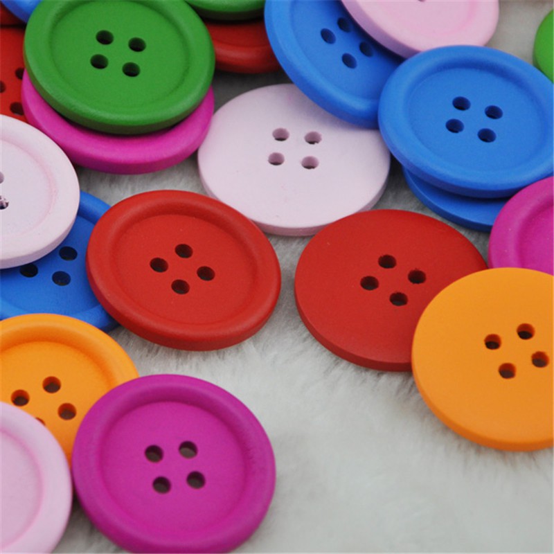 10pcs 30CM Mix Color Wood Button 4 holes Craft Sewing Big Size WB46 ...