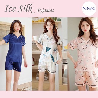 Ice silk pajamas women's 2022 new two-piece suits popular home wear women  pajamas set gece sikiş