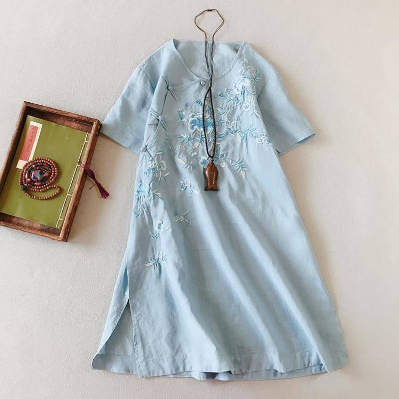 【Joy Joy Clothing】 C.XBS5.Cotton Linen Women Summer Dress Top
