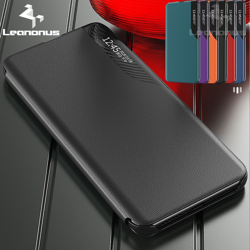 Samsung Galaxy S22 Ultra Plus Cases Smart Window Display Flip Cover Case Business Style Shockproof Full Protection