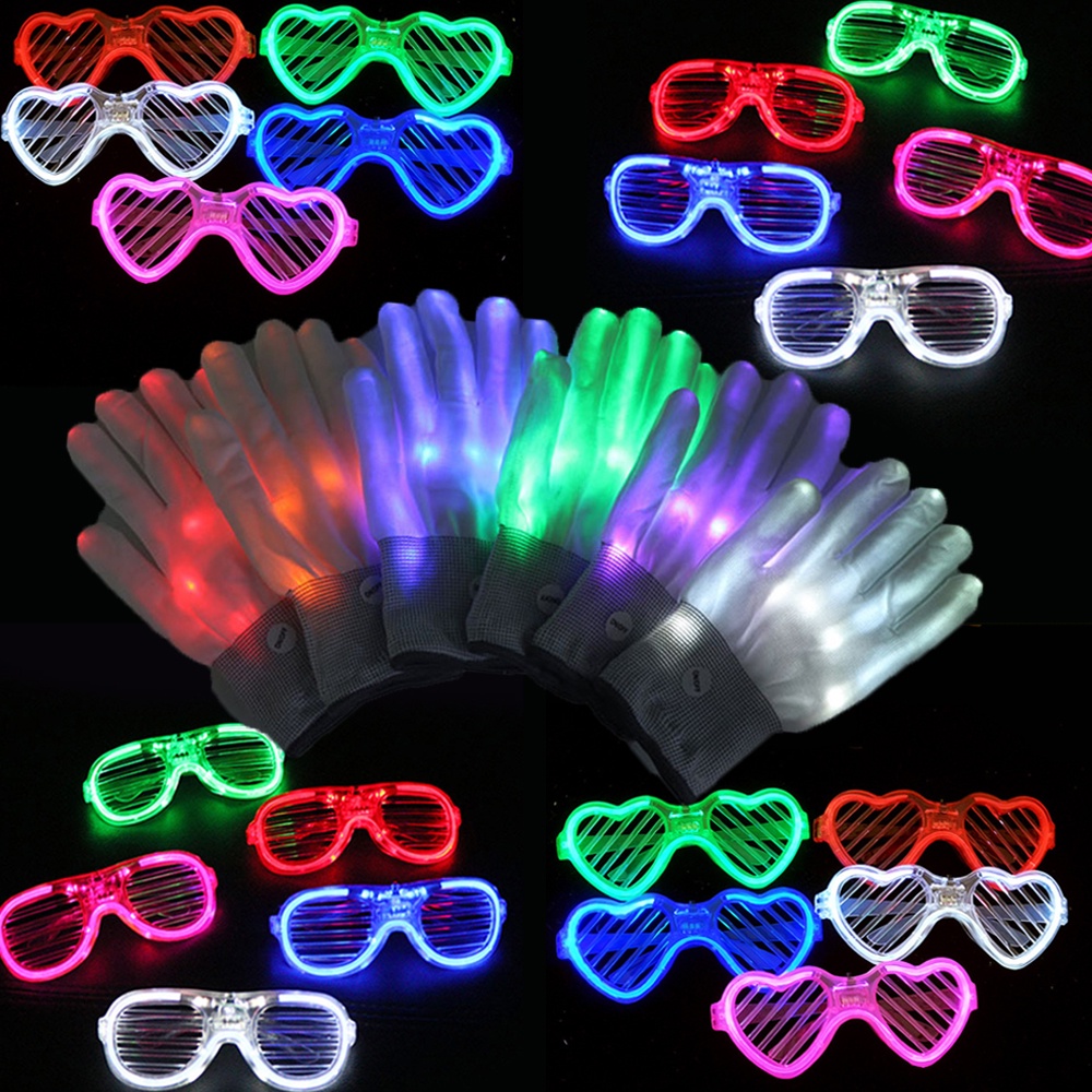 Glow-in-the-dark Glasses Glow-in-the-dark Gloves Bar Birthparty Concert ...