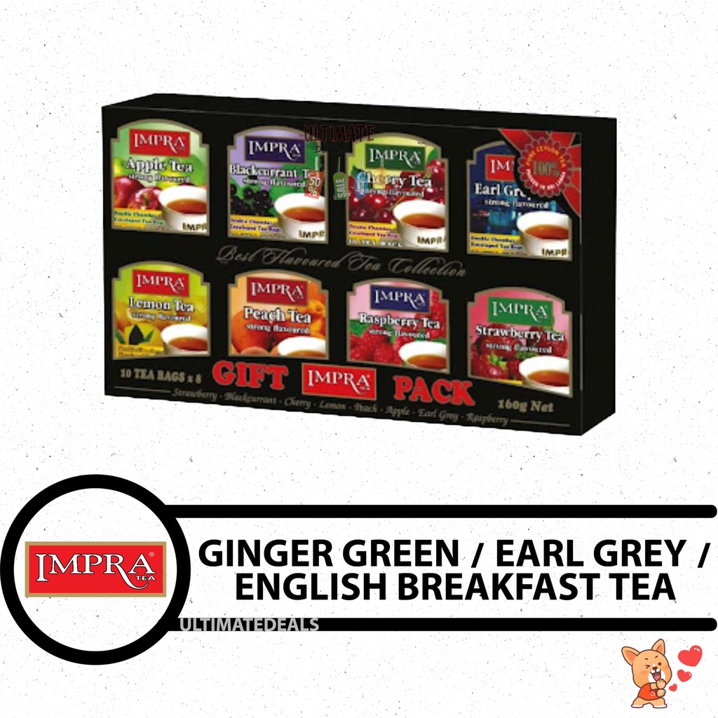 IMPRA TEA - Individually Foil-Enveloped Tea Bags (Ginger Green Tea ...