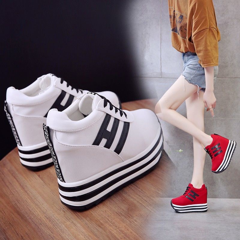 White canvas platform on sale sneakers