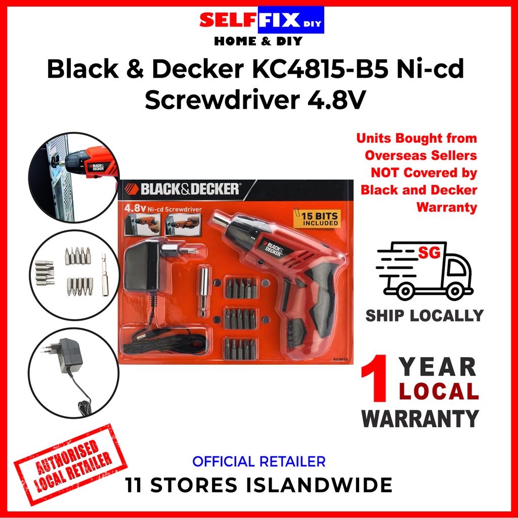 Black and Decker Screwdriver Set w 15 Bits KC4815 B5 Electric Screwdriver Shopee Singapore