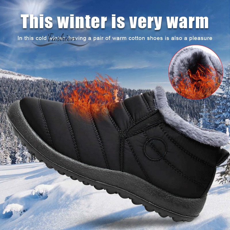 Mens waterproof fur hot sale lined boots