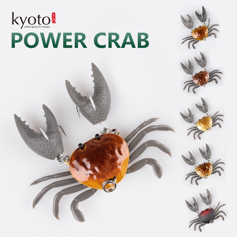 KYOTO POWER CRAB Fishing Lure with 2 Fishing Hooks 2cm 4.6g quality  professional bait Outdoor Fishing Supplies 3D Eyes