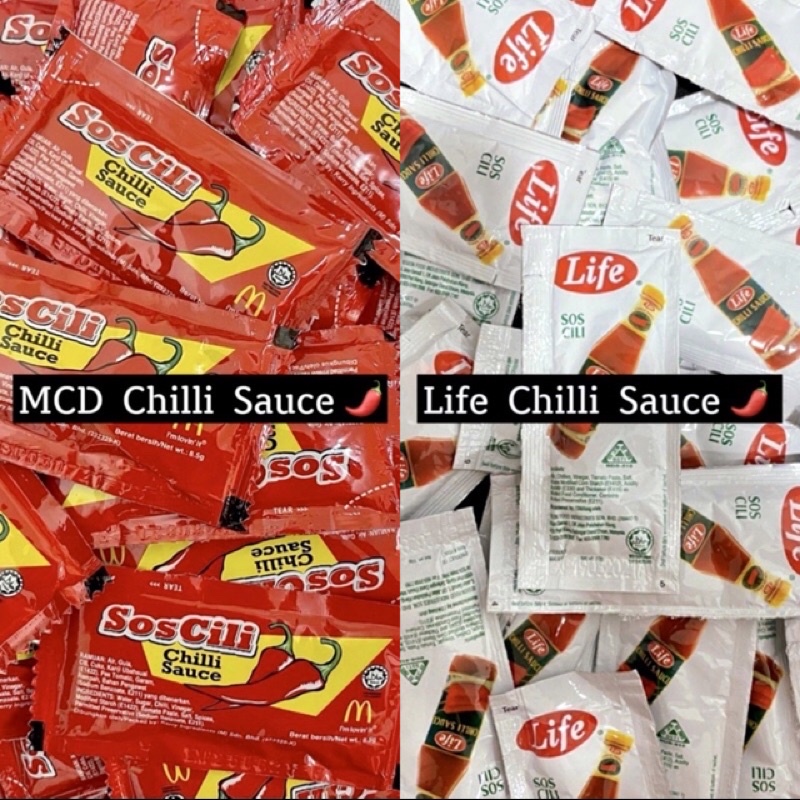 MCD/KFC Chilli Sauce Sachet Life Sos Cili Packet Shopee Singapore