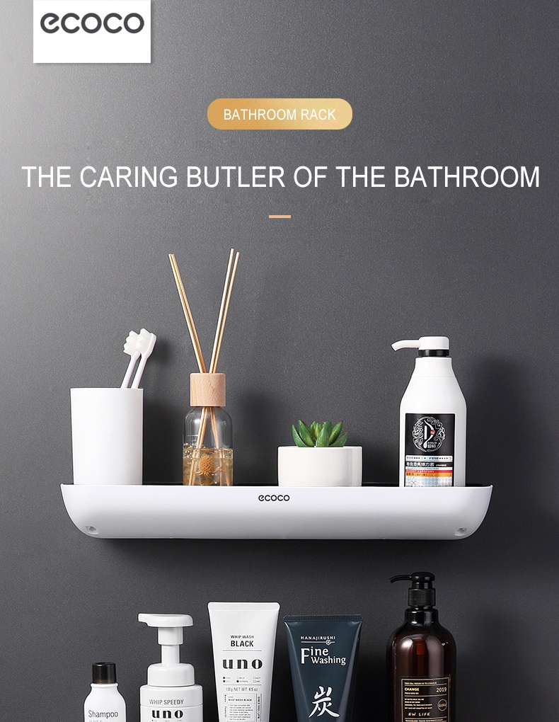 ECOCO Bathroom Storage Rack Shelf Wall Washroom Vanity Storage Free ...