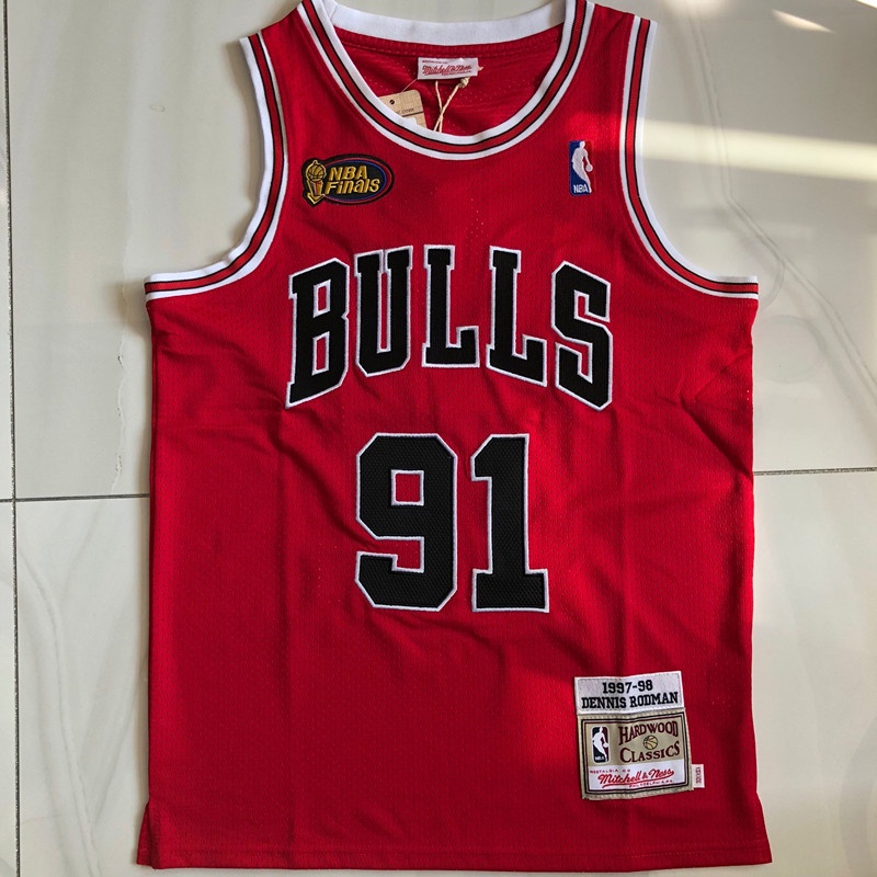 Full embroidered jersey Chicago Bulls No.91 Dennis Rodman Basketball ...