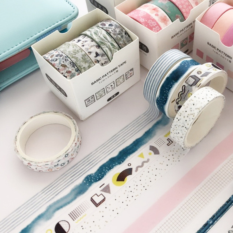 Washi masking tape set. Cute scotch paper sticker for scrapbook