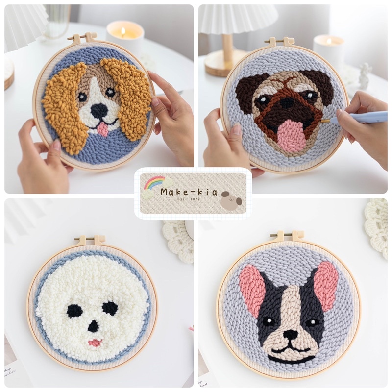 [SG Seller] 20cm DIY Punch Needle Kit - Dog Series | Shopee Singapore