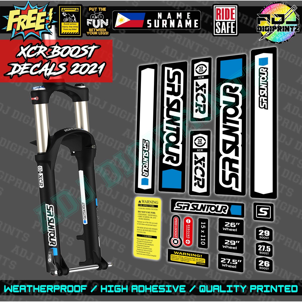 SR SUNTOUR XCR 2021 FORK DECALS STICKER | Shopee Singapore