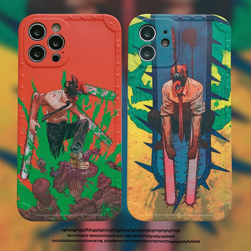 iPhone 14 Pro Max Case anime Chainsaw man Lens protection Matte for iPhone 13 12 Pro Max X Xs Max XR 8Plus 11 Pro Max Soft Cover