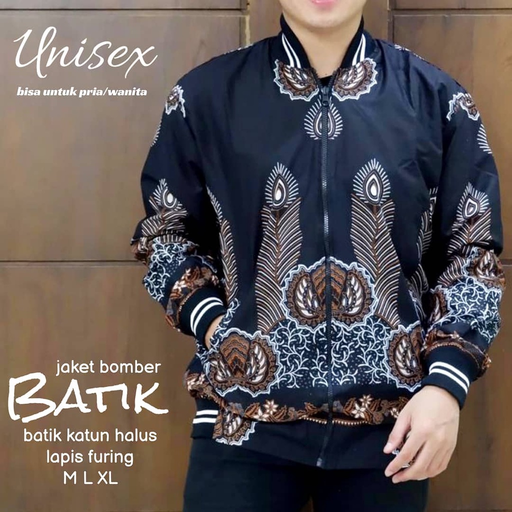 Pira bomber batik jacket with batik motif (unisex bomber jacket ...