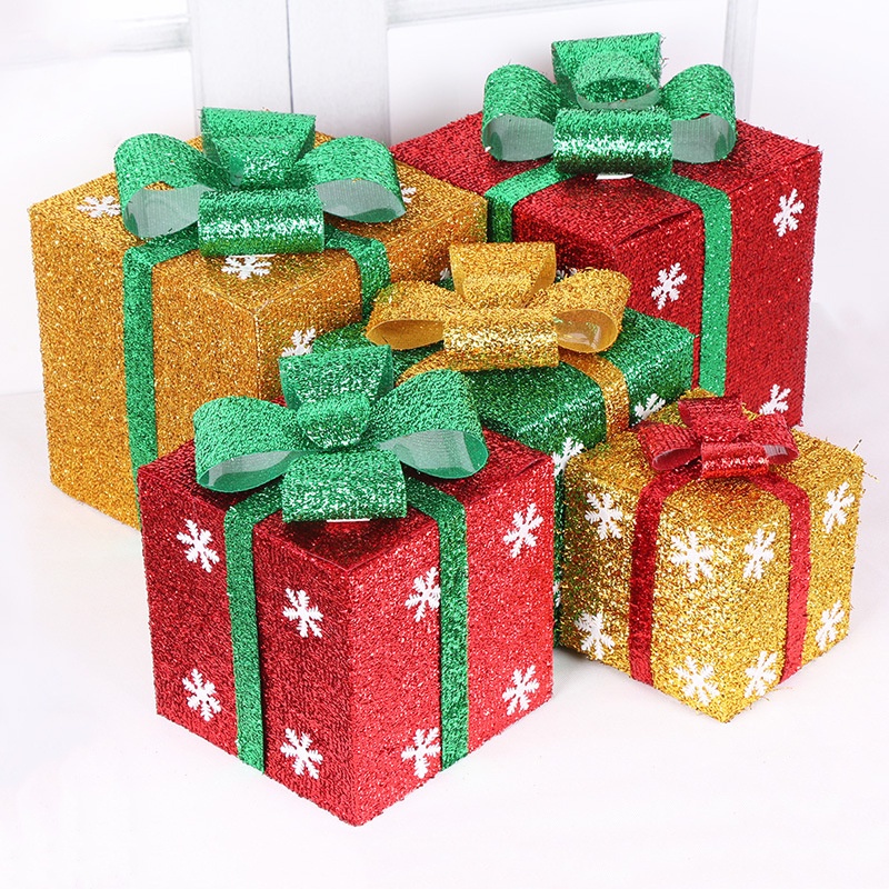 TINKSKY 24pcs Christmas Tree Small Gift Boxes Hanging Decorations Mini  Wrapped Present Boxes Xmas Party Favors 