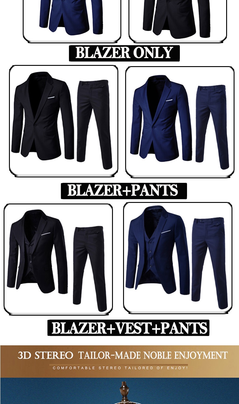 Male Korean Blazers Slim Check British Business Suit Men Three Piece Wedding Bridegroom Man Dress