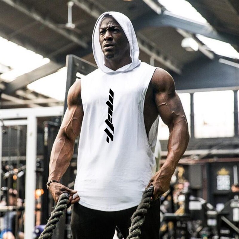 New Brand Summer Men s Fit Sleeveless Hoodie Bodybuilding Gym Tank Tops Loose Workout Sleeveless Shirt hoody Top Male Shopee Singapore