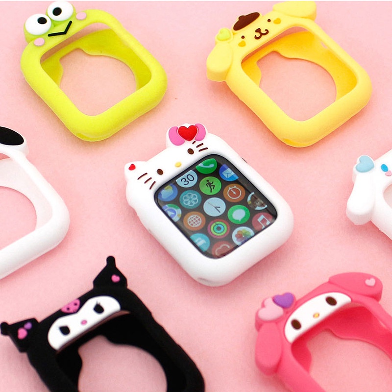 Original Sanrio 3D Cartoon Hello Kitty My Melody Cinnamoroll Soft Silicone Case for Apple Watch Series 7/6/5/4/3/2/1 (41mm 40mm 38mm)